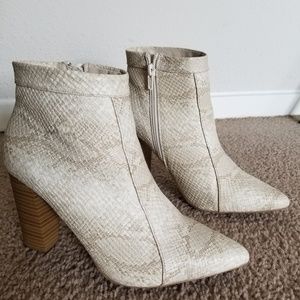 Snake print booties